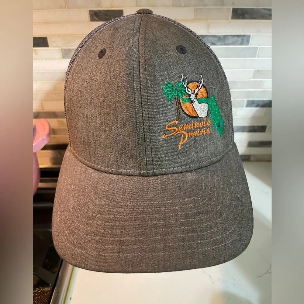 Seminole Prairie Gray Embroidered mesh snapback Hunting Hat Cap Richardson 112